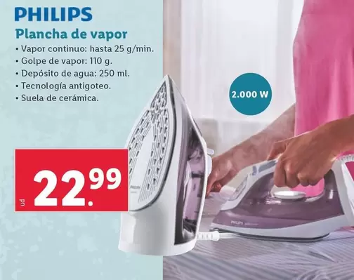 Oferta de Philips - Plancha De Vapor por 22,99€ en Lidl
