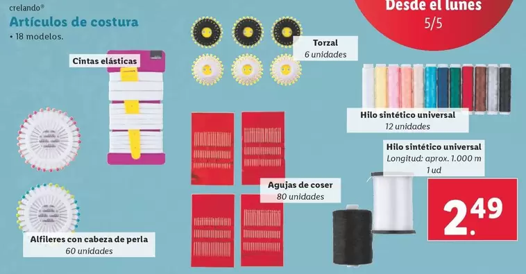 Oferta de Crelando - Artículos De Costura por 2,49€ en Lidl