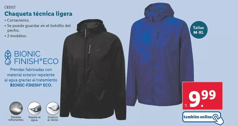 Oferta de Crivit - Chaqueta Técnica Ligera por 9,99€ en Lidl