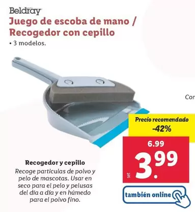 Oferta de Beldray - Juego De Escoba De Mano/Recogedor Con Cepillo por 3,99€ en Lidl