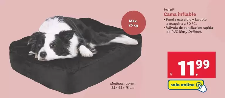 Oferta de Zoofari - Cama Inflable por 11,99€ en Lidl