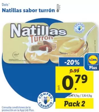 Oferta de Dois - Natillas Sabor Turron por 0,79€ en Lidl