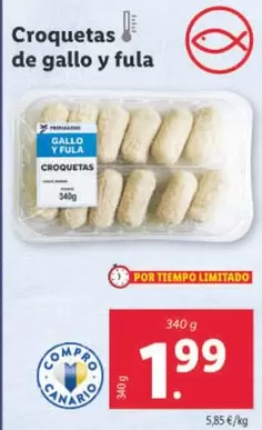 Oferta de Croquetas De Gallo Y Fula por 1,99€ en Lidl