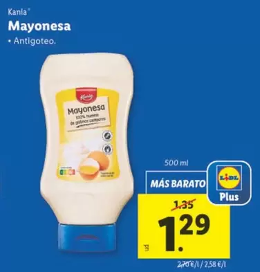 Oferta de Kania - Mayonesa  por 1,29€ en Lidl