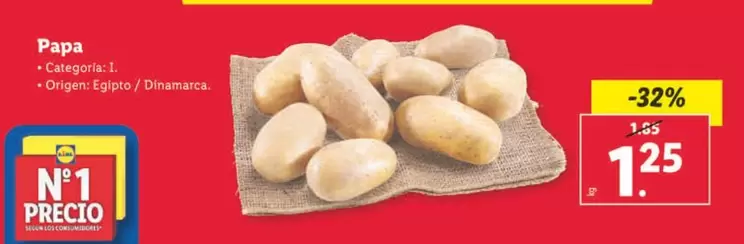 Oferta de Papa por 1,25€ en Lidl