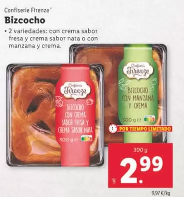 Oferta de Confiserie Firenza - Bizcocho por 2,99€ en Lidl