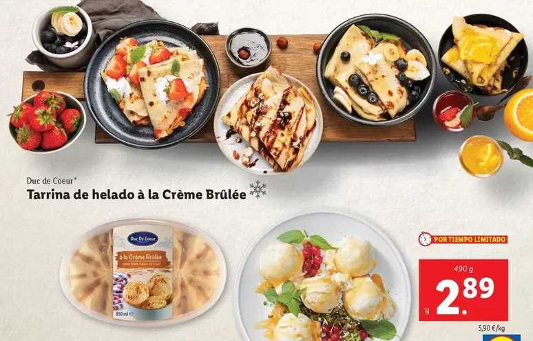 Oferta de Duc De Coeur - Tarrina De Helado À La Crème Brûlée por 2,89€ en Lidl