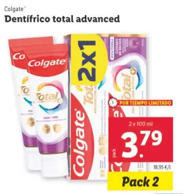Oferta de Colgate - Dentifrico Total Advanced  por 3,79€ en Lidl