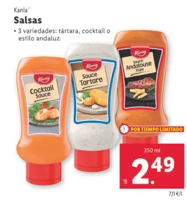 Oferta de Kania - Salsas por 2,49€ en Lidl