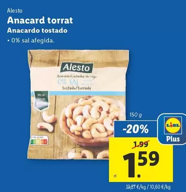 Oferta de Alesto - Anacardo Tostado por 1,59€ en Lidl