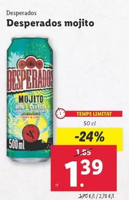Oferta de Desperados -  Mojito por 1,39€ en Lidl