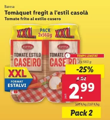 Oferta de Baresa - Tomate Frito Al Estilo Casero por 2,99€ en Lidl