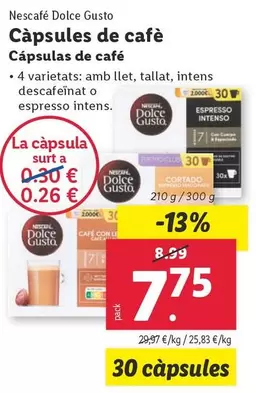 Oferta de Nescafé - Cápsulas De Café por 7,75€ en Lidl