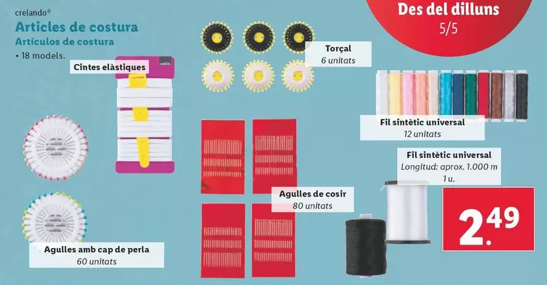Oferta de Crelando - Artículos De Costura por 2,49€ en Lidl