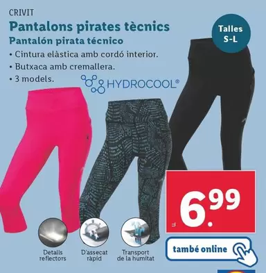 Oferta de Crivit - Pantalón Pirata Técnico por 6,99€ en Lidl
