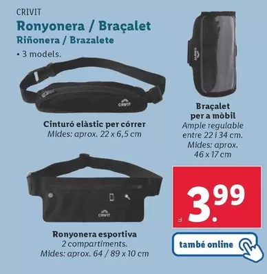 Oferta de Crivit - Riñonera/Brazalete por 3,99€ en Lidl