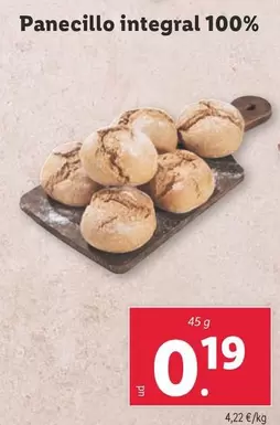 Oferta de Panecillo Integral 100% por 0,19€ en Lidl