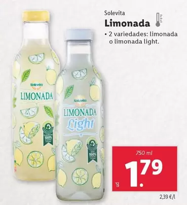 Oferta de Solevita - Limonada por 1,79€ en Lidl