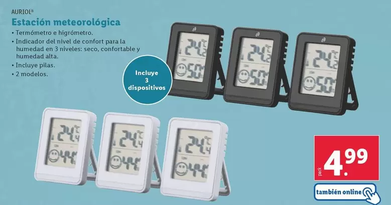 Oferta de Auriol - Estación Meteorológica  por 4,99€ en Lidl