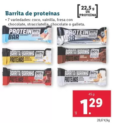 Oferta de Barrita De Proteínas por 1,29€ en Lidl