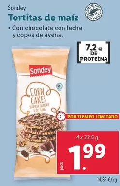 Oferta de Sondey - Tortitas De Maiz por 1,99€ en Lidl
