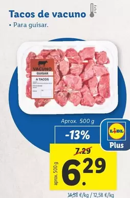 Oferta de Tacos De Vacuno por 6,29€ en Lidl