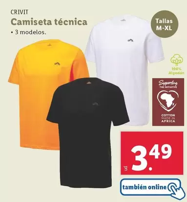 Oferta de Crivit - Camiseta Tecnica por 3,49€ en Lidl