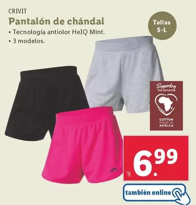Oferta de Crivit - Pantalón De Chándal  por 6,99€ en Lidl
