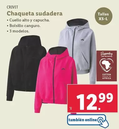 Oferta de Crivit - Chaqueta Sudadera por 12,99€ en Lidl