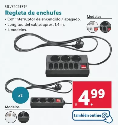 Oferta de SilverCrest - Regleta De Enchufes por 4,99€ en Lidl