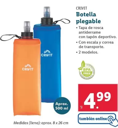 Oferta de Crivit - Botella Plegable por 4,99€ en Lidl