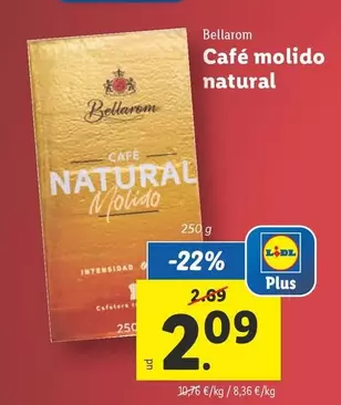 Oferta de Bellarom - Café Molido Natural por 2,09€ en Lidl