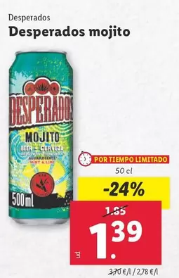 Oferta de Desperados -  Desperados Mojito  por 1,39€ en Lidl