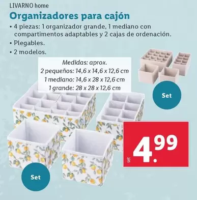 Oferta de Livarno Home - Organizadores Para Cajón por 4,99€ en Lidl