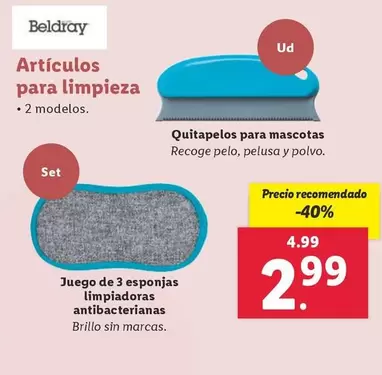 Oferta de Beldray - Juego De 3 Esponjas Limpiadoras Antibacterianas por 2,99€ en Lidl