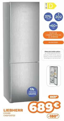 Oferta de Liebherr - Combi CNSFD5723  por 689€ en Pascual Martí