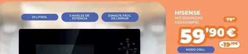 Oferta de Hisense - Microondas  por 59,9€ en Pascual Martí