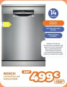 Oferta de Bosch - Lavavajillas Sms4hv103e por 499€ en Pascual Martí