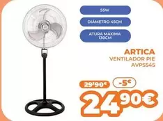 Oferta de Artica - Ventilador Pie AVP554S por 24,9€ en Pascual Martí