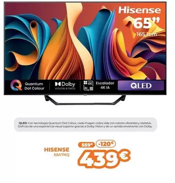 Oferta de Hisense - 65A7NQ por 439€ en Pascual Martí