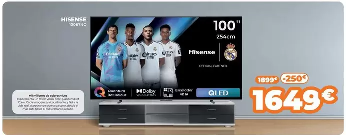 Oferta de Hisense - 100E7NQ  por 1649€ en Pascual Martí