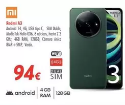 Oferta de Xiaomi - Redmi A3 por 94€ en Zbitt