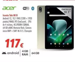 Oferta de Acer - Iconia Tab M10 por 117€ en Zbitt