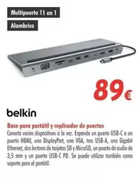 Oferta de Belkin - Base Para Portátil Y Replicador De Puertos por 89€ en Zbitt
