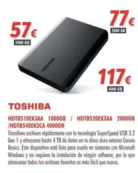 Oferta de Toshiba - HDTB510EK3AA 1000GB  por 117€ en Zbitt