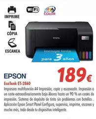 Oferta de Epson - Ecotank Et-2860 por 189€ en Zbitt