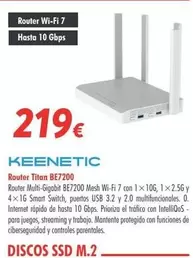 Oferta de Keenetic - Router Titan BE7200 por 219€ en Zbitt