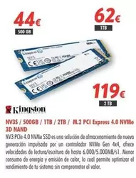 Oferta de Kingston - Nv35/500gb 1tb/ 2tb/ 2tb/ 2tb por 119€ en Zbitt