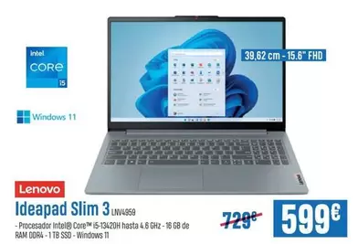 Oferta de Lenovo - Ideapad Slim 3 Lv4465g por 599€ en Beep