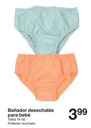 Oferta de Bañador Desechable Para Bebé por 3,99€ en ZEEMAN